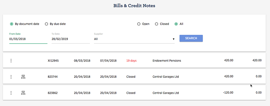 List Bills