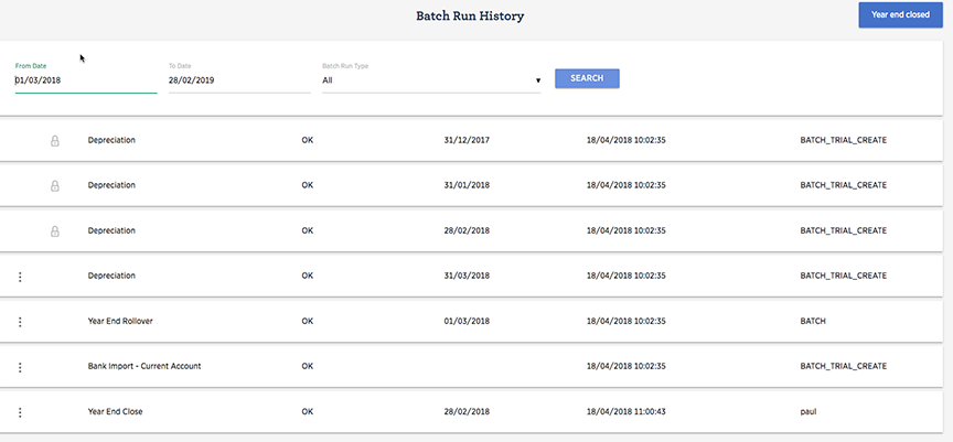 Batch History